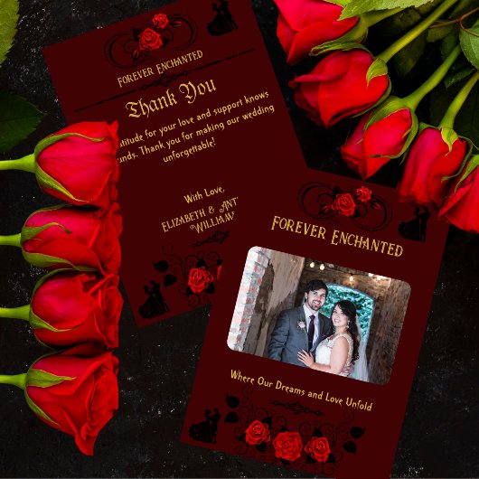 魅惑的なエレガンス結婚ズ サンキューカード