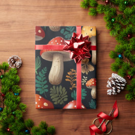 魅惑的なキノコの森 ラッピングペーパー