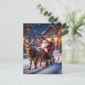 魅惑的なクリスマスの冬の村の壁紙 2025 シーズンポストカード (スタンド正面)