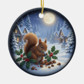 魅惑的なクリスマスの情景 セラミックオーナメント (正面)