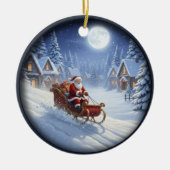 魅惑的なクリスマスの情景 セラミックオーナメント (正面)