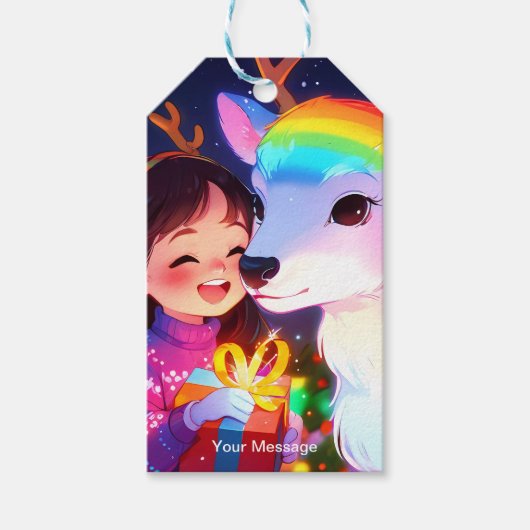 魅惑的なクリスマスグロー ギフトタグ (正面)