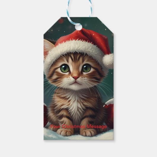 魅惑的なクリスマスグロー ギフトタグ (正面)