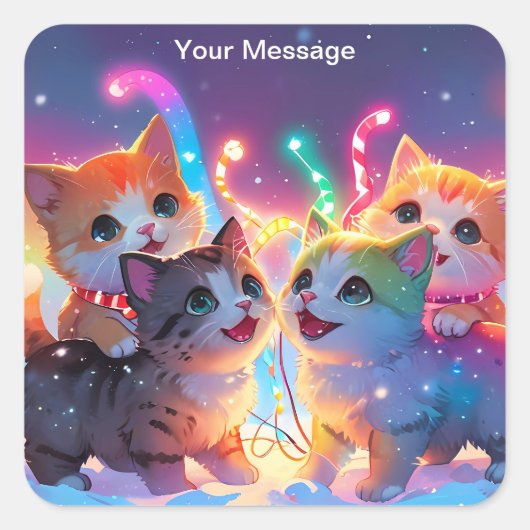 魅惑的なクリスマスグロー スクエアシール (正面)