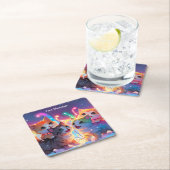 魅惑的なクリスマスグロー スクエアペーパーコースター (インサイチュ)