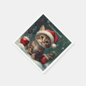 魅惑的なクリスマスグロー スタンダードカクテルナプキン (角)