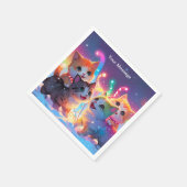 魅惑的なクリスマスグロー スタンダードカクテルナプキン (角)