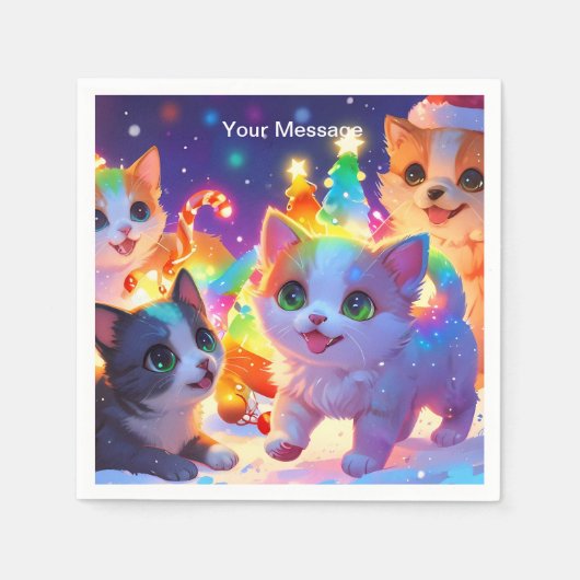 魅惑的なクリスマスグロー スタンダードカクテルナプキン (正面)