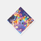 魅惑的なクリスマスグロー スタンダードカクテルナプキン (角)