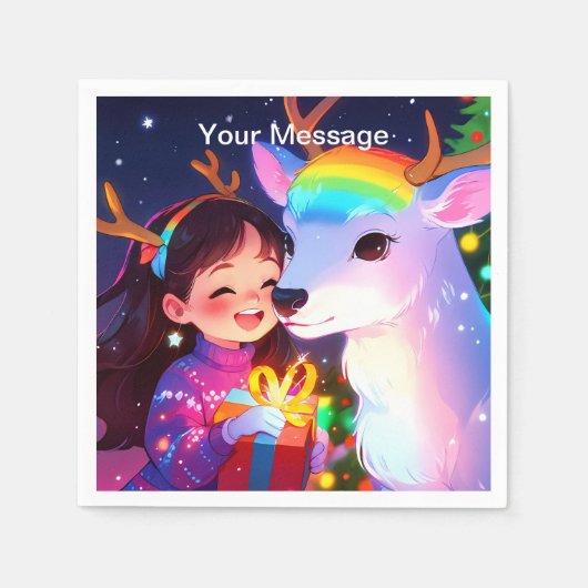 魅惑的なクリスマスグロー スタンダードカクテルナプキン (正面)