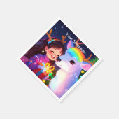 魅惑的なクリスマスグロー スタンダードカクテルナプキン (角)