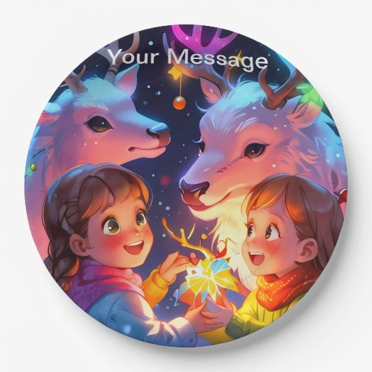 魅惑的なクリスマスグロー ペーパープレート (正面)