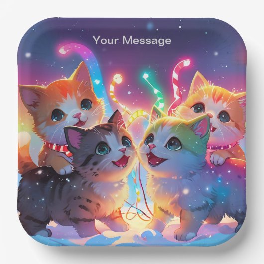 魅惑的なクリスマスグロー ペーパープレート (正面)