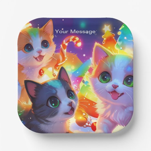 魅惑的なクリスマスグロー ペーパープレート (正面)