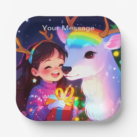 魅惑的なクリスマスグロー ペーパープレート (正面)