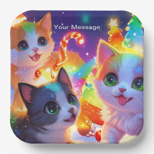 魅惑的なクリスマスグロー ペーパープレート (正面)