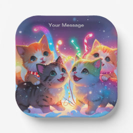 魅惑的なクリスマスグロー ペーパープレート