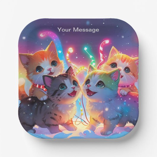 魅惑的なクリスマスグロー ペーパープレート (正面)