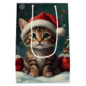 魅惑的なクリスマスグロー ミディアムペーパーバッグ (裏面)