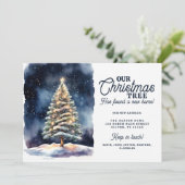 魅惑的なクリスマスツリー新しいホームムービング 案内状 (スタンド正面)