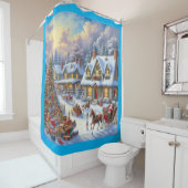 魅惑的なクリスマスビレッジシーン シャワーカーテン (インサイチュ)