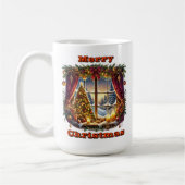 魅惑的なクリスマスフォレストのシーン コーヒーマグカップ (左)