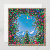 魅惑的なクリスマスマウンテンビュー 招待状 (正面/裏面)