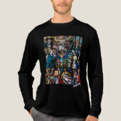 魅惑的なクリスマス テーマのガラスアート トライブレンドTシャツ (正面)