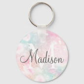 魅惑的なグリッターピンクかわいらしパターン キーホルダー (正面)