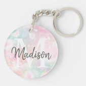 魅惑的なグリッターピンクかわいらしパターン キーホルダー (裏面)