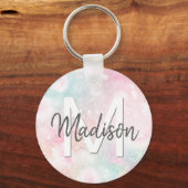 魅惑的なグリッターピンクかわいらしパターン キーホルダー (正面)