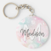 魅惑的なグリッターピンクかわいらしパターン キーホルダー (正面)