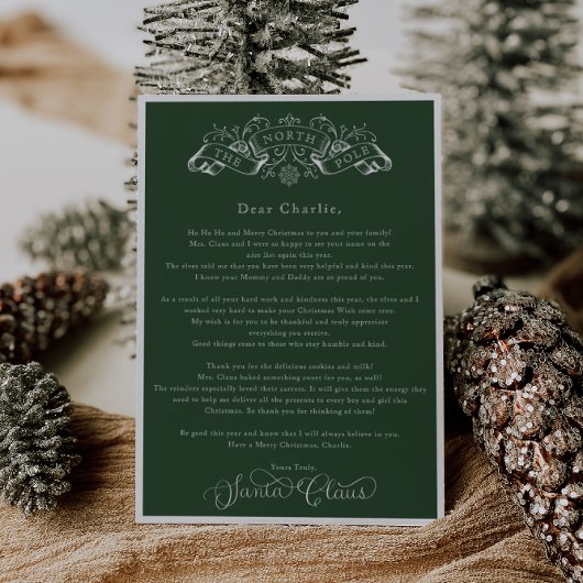 魅惑的なグリーンサンタクロースのクリスマスデイレター