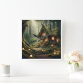 魅惑的なグレンの囁き:妖精のコッタ スクエア壁時計 (ホーム)