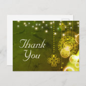 魅惑的なケルトのクローバーとライトありがとう ポストカード (正面/裏面)