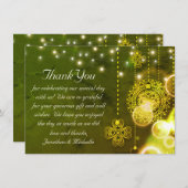 魅惑的なケルトのクローバーとライトフラット結婚ズ サンキューカード (正面/裏面)