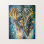 魅惑的なコテージバイムーンライトストリーム ジグソーパズル (縦)