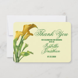 魅惑的なコーラルリリーのウェディング感謝カード