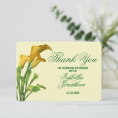魅惑的なコーラルリリーの結婚式のお礼カード (スタンド正面)