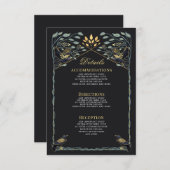 魅惑的なゴシックレイヴン結婚フローラ詳細 エンクロージャーカード (正面/裏面)