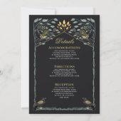 魅惑的なゴシック結婚体のフローラの詳細と 招待状 (裏面)