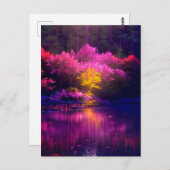 魅惑的なゴールデンツリーイン夕べ ポストカード (正面/裏面)