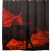 魅惑的なサーカスフローラホース/ライダー法 シャワーカーテン (正面)