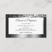 魅惑的なシルバーホワイトスパークルグリッターダイヤモンド 名刺 (裏面)