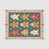 魅惑的なジンジャーブレッドクリスマスクッキーと木 薄葉紙 (正面)