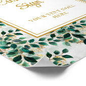 魅惑的なダークグリーン金ゴールドユーカリ結婚の徴候 ポスター (角)