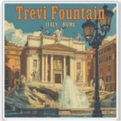 魅惑的なトレヴィの泉,ローマ – ヴィンテージ シール (正面)