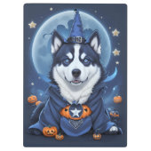 魅惑的なハスキー犬:魔法のハロウィーンの喜び クリップボード (裏面)