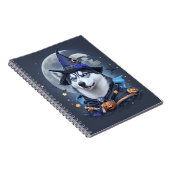 魅惑的なハスキー犬：魔法のハロウィーンの喜び ノートブック (右側)