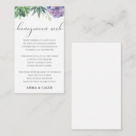 魅惑的なハネムーンウィッシュファンド封入カード エンクロージャーカード (正面/裏面)